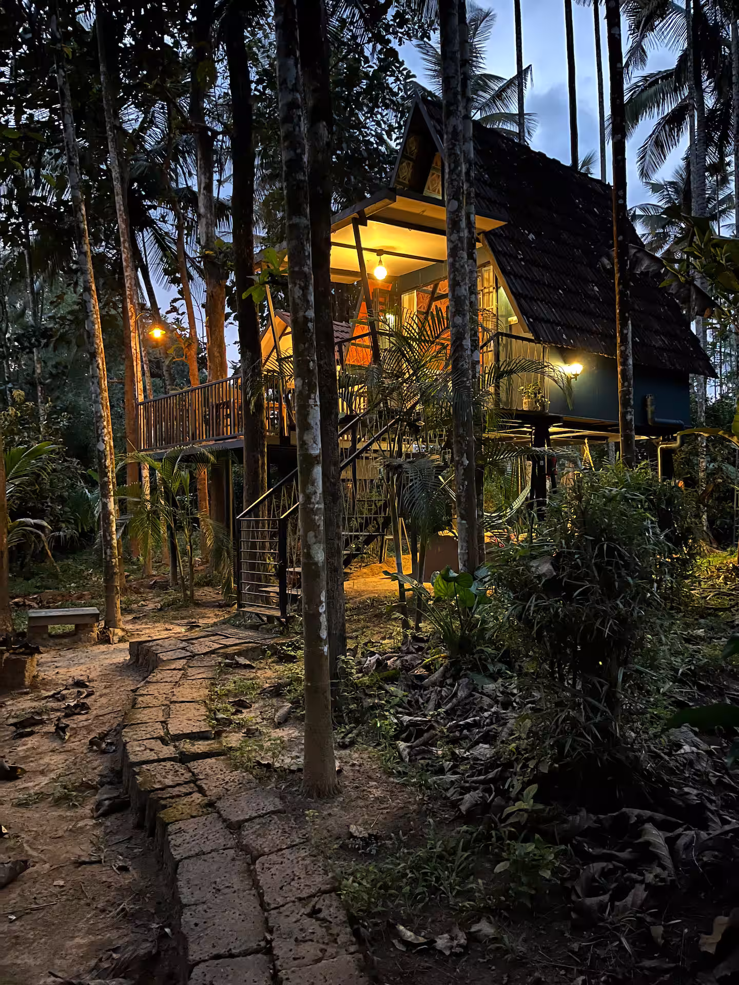 Outside the cottage at Riverloft, Kabani Riverside, Wayanad
