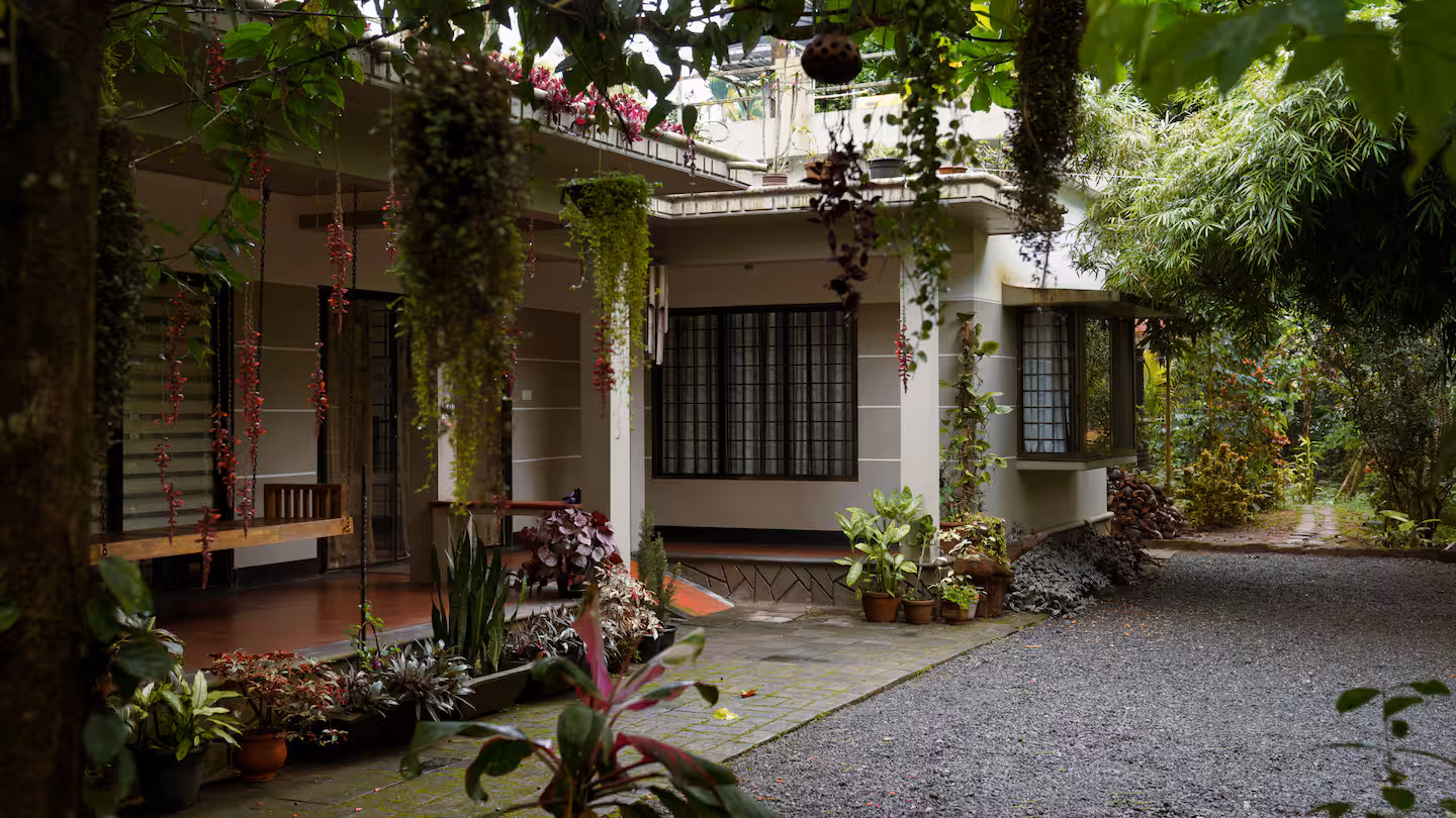 The patio at The Riverside Villa, Kabani Riverside, Wayanad